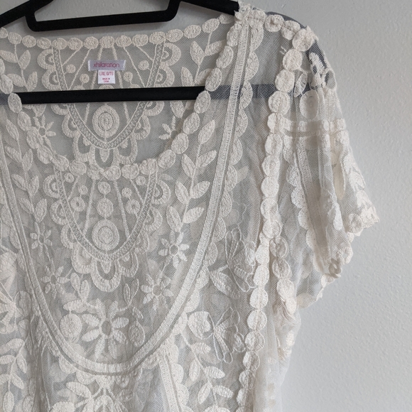 (xhilaration) Cream Boho Lace Top L/XL - Picture 5 of 7